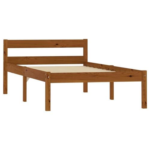 Sengestel massivt fyrretræ 100 x 200 cm gyldenbrun