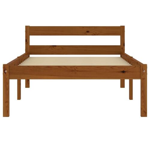 Sengestel massivt fyrretræ 100 x 200 cm gyldenbrun