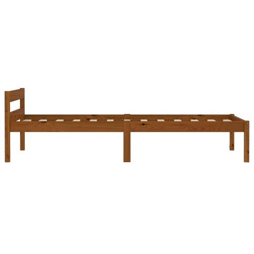 Sengestel massivt fyrretræ 100 x 200 cm gyldenbrun