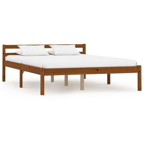 Sengestel massivt fyrretræ 120 x 200 cm gyldenbrun