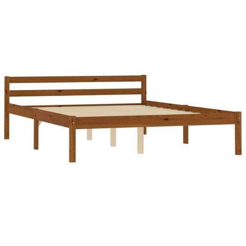Sengestel massivt fyrretræ 120 x 200 cm gyldenbrun