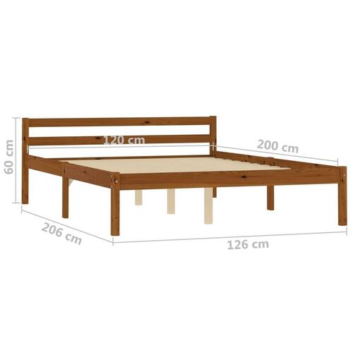 Sengestel massivt fyrretræ 120 x 200 cm gyldenbrun