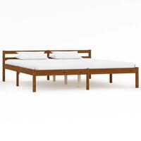 Sengestel massivt fyrretræ 160 x 200 cm gyldenbrun