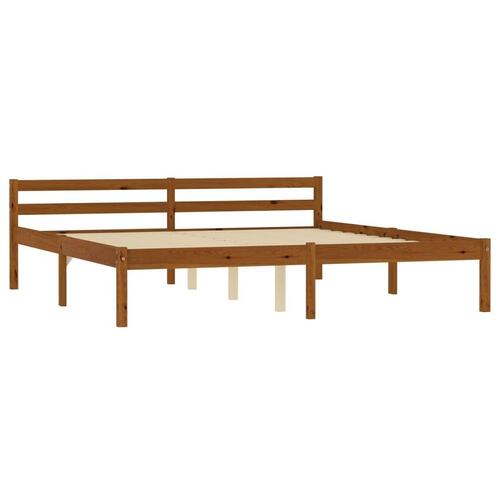 Sengestel massivt fyrretræ 160 x 200 cm gyldenbrun