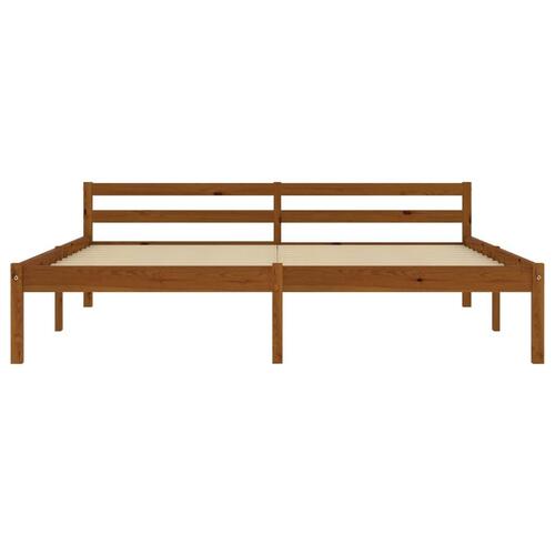 Sengestel massivt fyrretræ 160 x 200 cm gyldenbrun