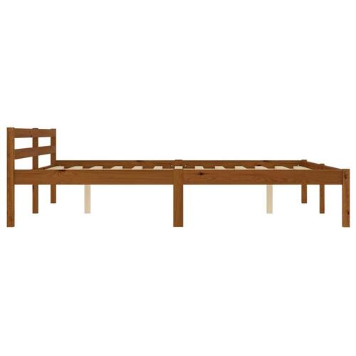 Sengestel massivt fyrretræ 160 x 200 cm gyldenbrun