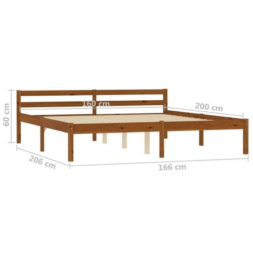Sengestel massivt fyrretræ 160 x 200 cm gyldenbrun