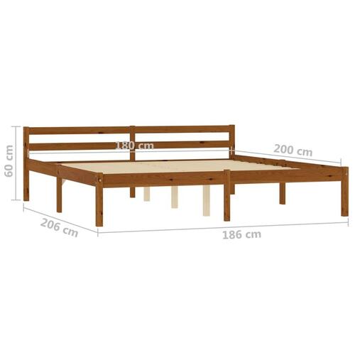 Sengestel massivt fyrretræ 180 x 200 cm gyldenbrun