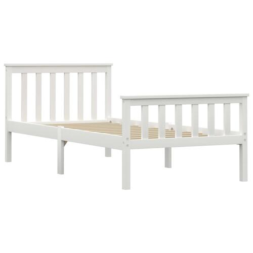 Sengestel 90 x 200 cm massivt fyrretræ hvid