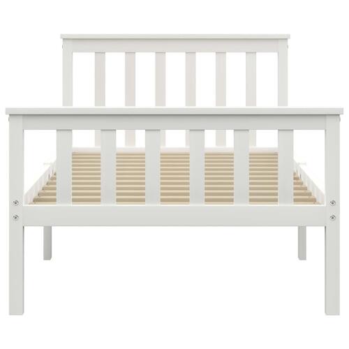 Sengestel 90 x 200 cm massivt fyrretræ hvid