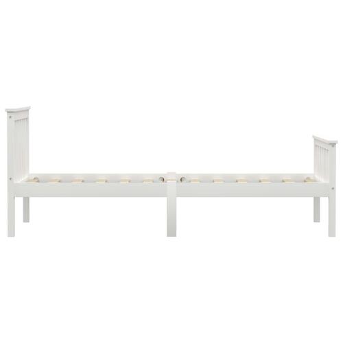 Sengestel 90 x 200 cm massivt fyrretræ hvid