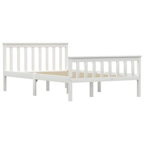 Sengestel 120 x 200 cm massivt fyrretræ hvid