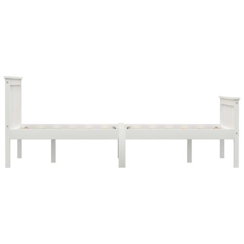 Sengestel 120 x 200 cm massivt fyrretræ hvid
