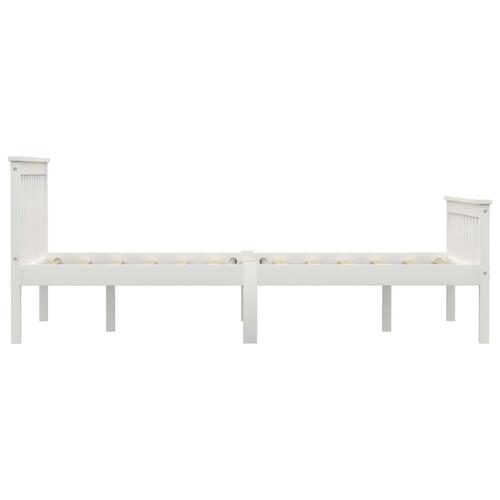Sengestel 140 x 200 cm massivt fyrretræ hvid