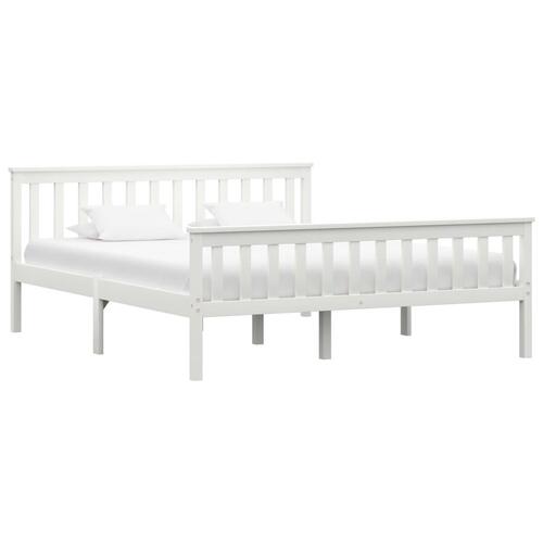 Sengestel massivt fyrretræ 160 x 200 cm hvid