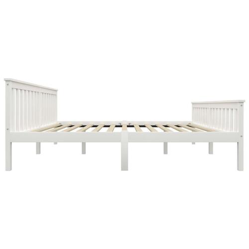 Sengestel massivt fyrretræ 180 x 200 cm hvid