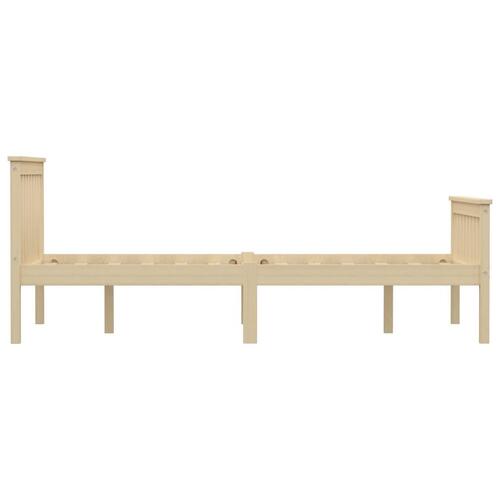 Sengeramme 120x200 cm massivt fyrretræ lys træfarve