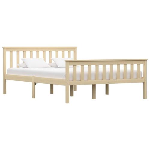 Sengestel 140x200 cm massivt lyst fyrretræ