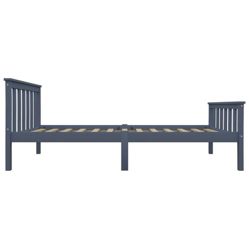 Sengestel 90 x 200 cm massivt fyrretræ grå