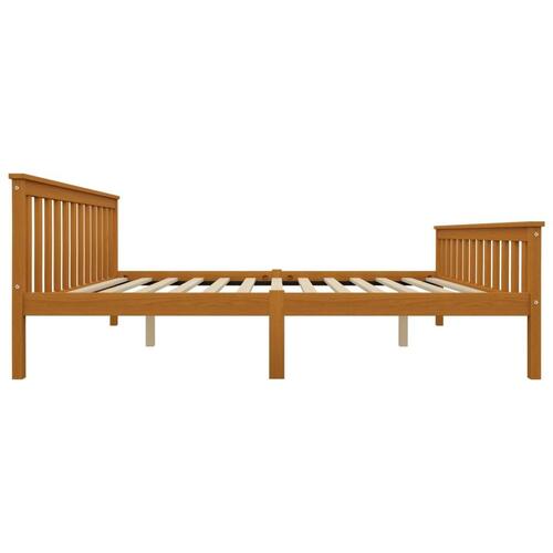 Sengestel 160 x 200 cm massivt fyrretræ gyldenbrun