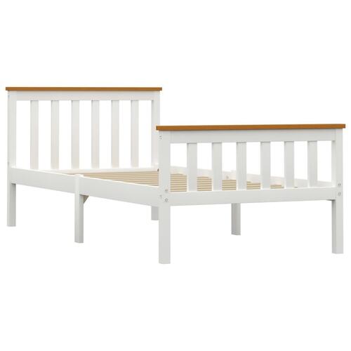 Sengestel 90 x 200 cm massivt fyrretræ hvid