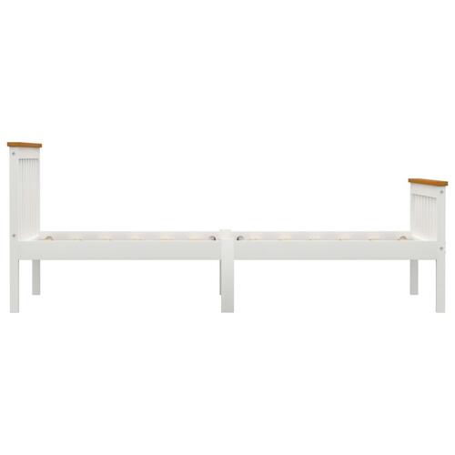 Sengestel 120 x 200 cm massivt fyrretræ hvid