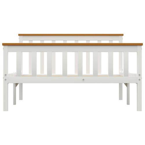 Sengestel 120 x 200 cm massivt fyrretræ hvid