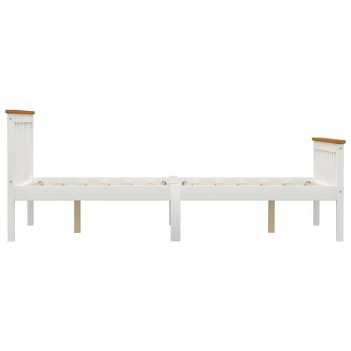 Sengestel 140 x 200 cm massivt fyrretræ hvid