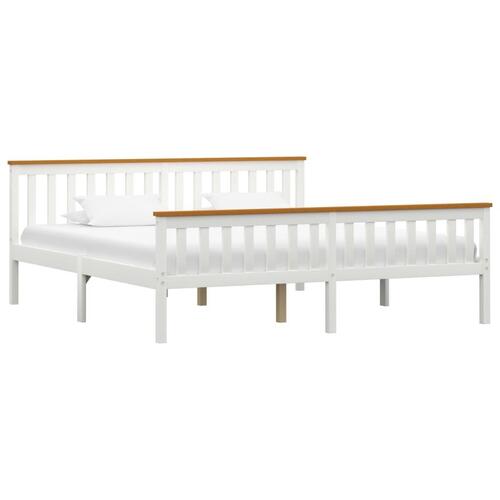 Sengestel 180x200 cm massivt fyrretræ hvid