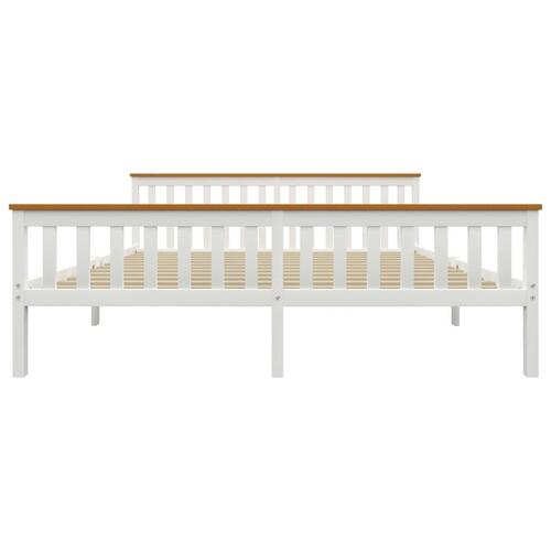 Sengestel 180x200 cm massivt fyrretræ hvid