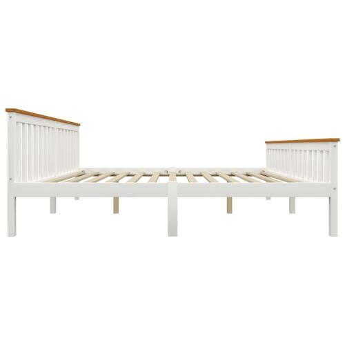 Sengestel 180x200 cm massivt fyrretræ hvid