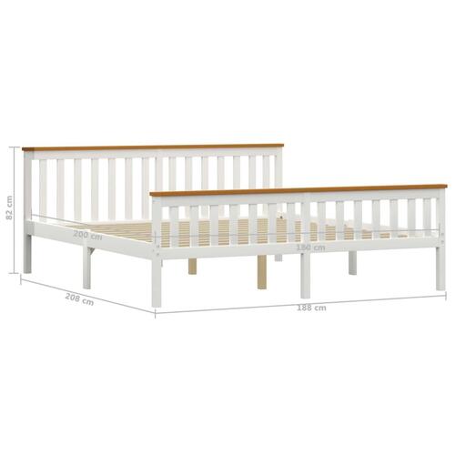 Sengestel 180x200 cm massivt fyrretræ hvid