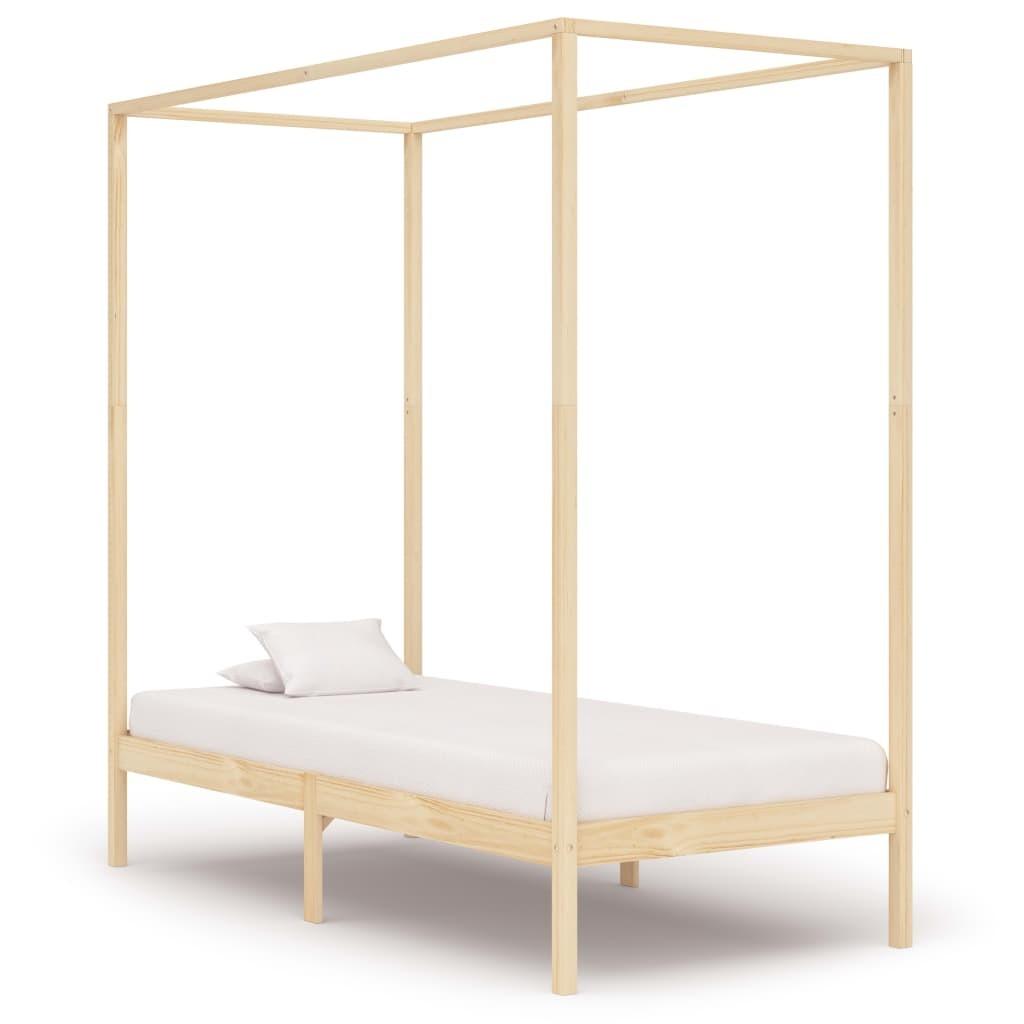 Sengestel til himmelseng 100 x 200 cm massivt fyrretræ