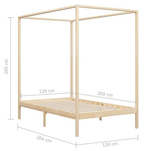 Sengestel til himmelseng 120 x 200 cm massivt fyrretræ