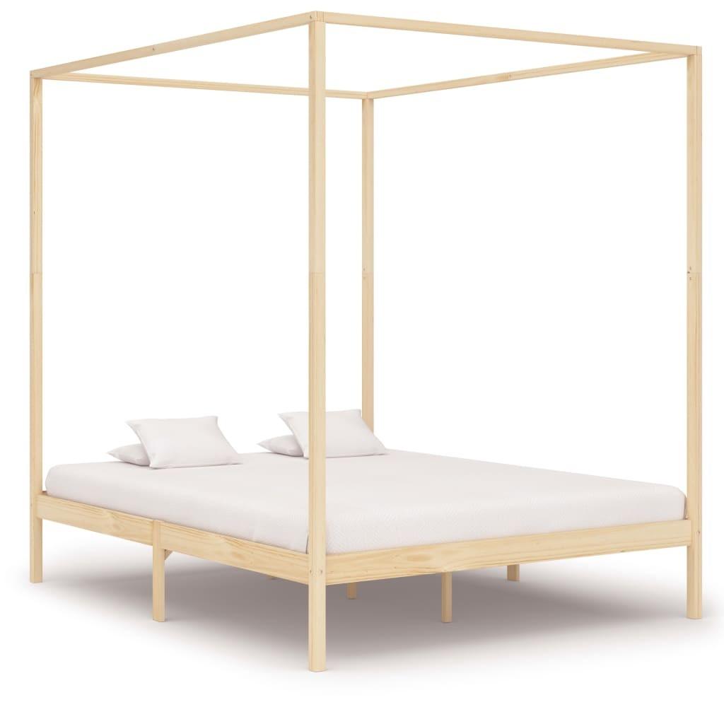 Sengestel til himmelseng 160 x 200 cm massivt fyrretræ