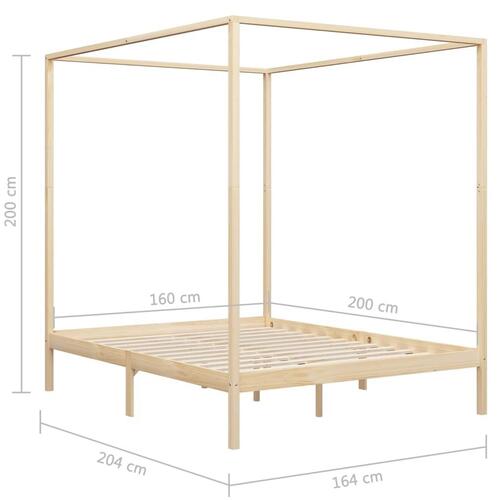 Sengestel til himmelseng 160 x 200 cm massivt fyrretræ