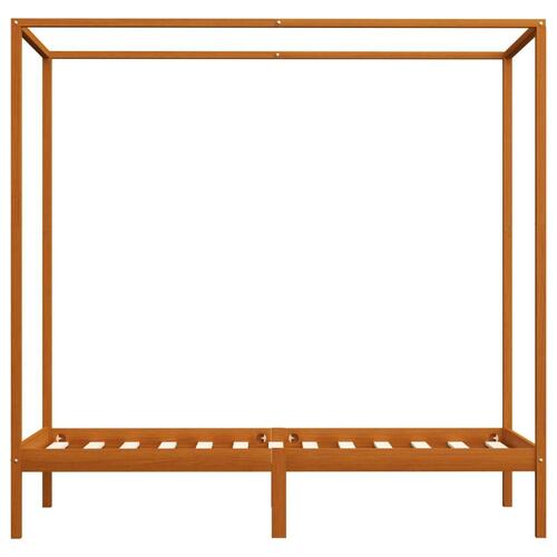 Sengestel til himmelseng 90 x 200 cm massiv fyrretræ gyldenbrun