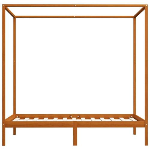 Sengestel til himmelseng 120x200 cm massivt fyrretræ gyldenbrun