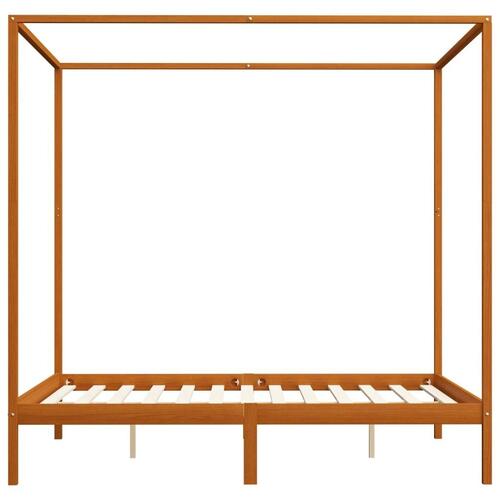 Sengestel til himmelseng 180x200 cm massivt fyrretræ gyldenbrun
