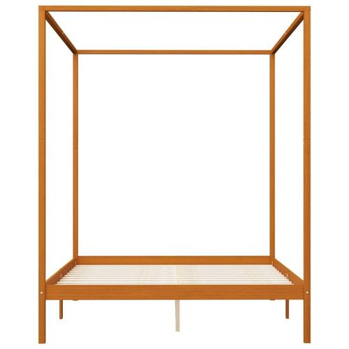 Sengestel til himmelseng 180x200 cm massivt fyrretræ gyldenbrun