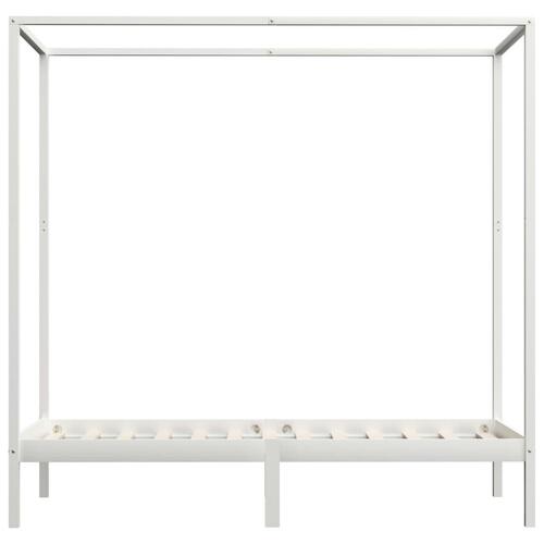 Sengestel til himmelseng 90 x 200 cm massivt fyrretræ hvid
