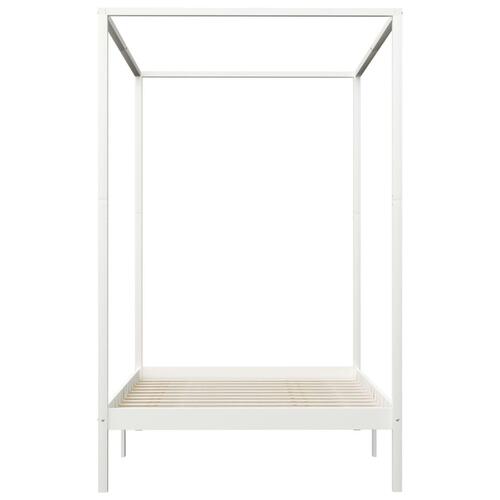 Sengestel til himmelseng 140 x 200 cm massivt fyrretræ hvid