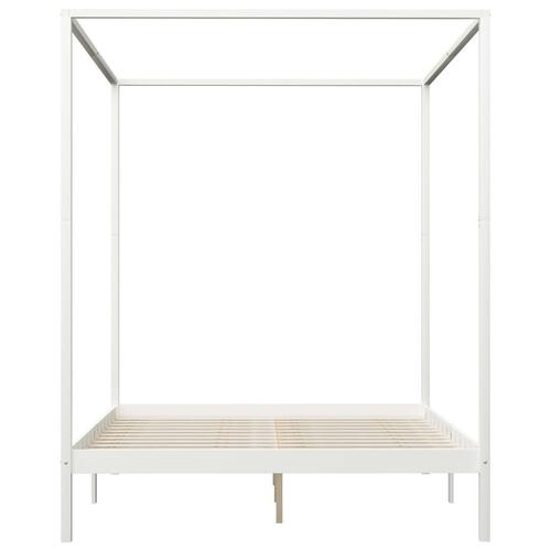 Sengestel til himmelseng 160 x 200 cm massivt fyrretræ hvid
