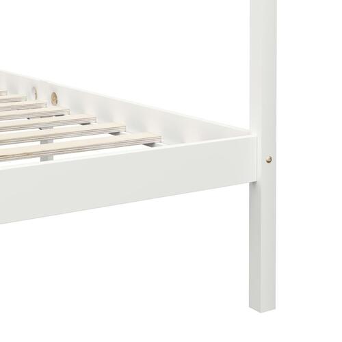Sengestel til himmelseng 160 x 200 cm massivt fyrretræ hvid