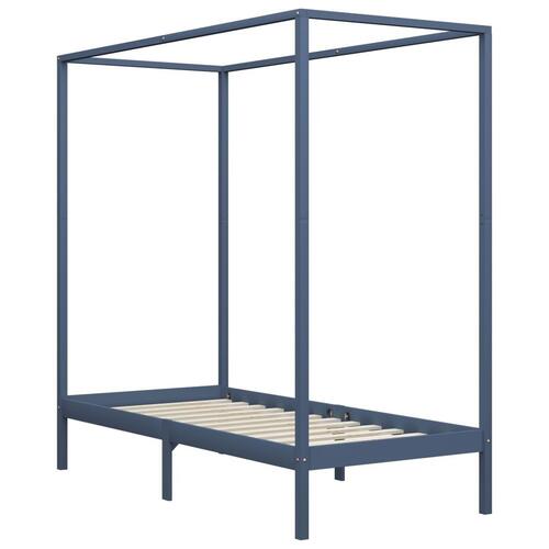 Sengestel til himmelseng 90 x 200 cm massivt fyrretræ grå