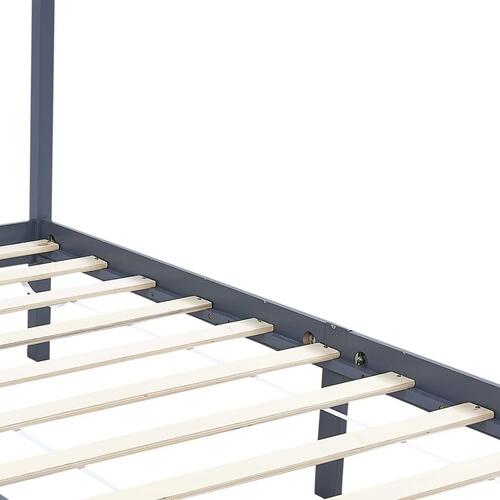 Sengestel til himmelseng 90 x 200 cm massivt fyrretræ grå
