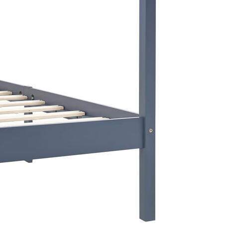 Sengestel til himmelseng 90 x 200 cm massivt fyrretræ grå
