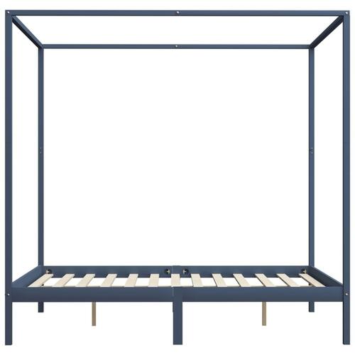 Sengestel til himmelseng 160 x 200 cm massivt fyrretræ grå