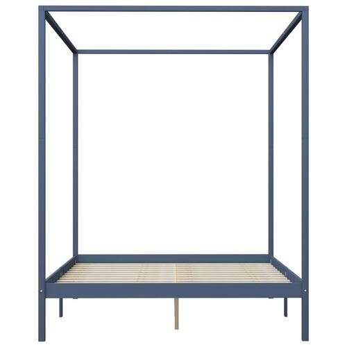 Sengestel til himmelseng 180 x 200 cm massivt fyrretræ grå