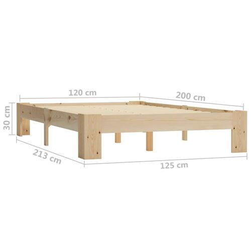 Sengestel massivt fyrretræ 120 x 200 cm